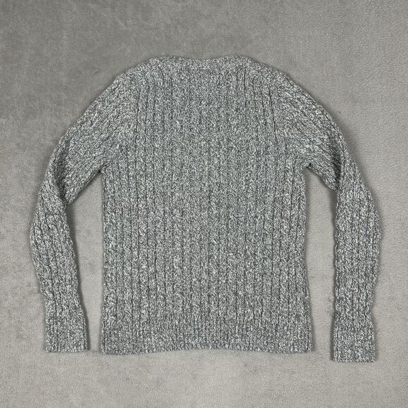 Vintage L.L. Bean Sweater Womens Medium Chunky Cable Knit Pullover Grey LL Slim - Picture 2 of 10